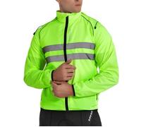 Veste de Cyclisme avec Capuche Cachée Hauts de Vélo de Montagne Haute Visibilité Coupe-vent Vert M