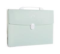 Veste de fichier Portefeuille extensible de format A4 à 13 poches, dossier rangement documents en papier, support sac d'orgue, organisateur bureau et d'école Expansion du dossier de fichiers(Green)