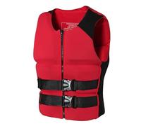 Veste de Kayak Confort Extensible en néoprène avec Fermeture Anti-pincement et Ajustement réglable pour Truite Rivière Cours d'eau Pêche à la Mouche Utilisation(Red,L)