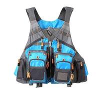 Veste de Kayak Dos en Maille Respirante Boucles Multi-Fixation avec Tissu néoprène pour Kayak Bateau Plongée Pêche Sports Nautiques Utilisation(Sky Blue,with Foam)