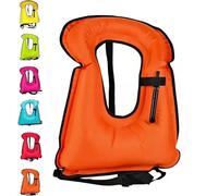 Veste de Kayak Gonflable Compacte pour Adultes, Design Léger avec Gonflage en 3 Souffles et Ajustement Réglable pour Sports Nautiques Aventures(Orange)