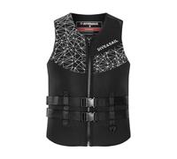 Veste de Kayak Haute flottabilité avec Double Boucle de sécurité et Confort en néoprène pour Truite Rivière Cours d'eau Pêche à la Mouche Utilisation(Black,L)