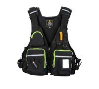 Veste de Kayak Réglable avec Bandes Réfléchissantes à Sifflet Zippé Multi-Poches, Veste de Kayak for la Pêche, Le Paddle, Les Activités de Sports Nautiques(A)