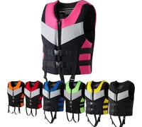 Veste de Kayak Unisexe Réglable Haute Flottabilité Portable Néoprène Mousse EPE pour Paddle Pêche Surf Sports Nautiques(Pink,S48-58KG)