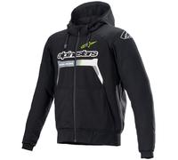 Veste de moto à capuche Alpinestars Chrome Ignition noir/jaune-fluo