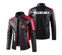 Veste De Moto Confortable pour Hommes pour SU.ZU.K.I Combinaison De Course Épaisse Vêtements en Cuir Graphique Vêtements D'extérieur Slim Fit Cuir PU-HongS||4XL