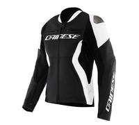 Veste de moto Cuir Femme Dainese RACING 5 Black/White