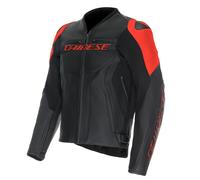 Veste de moto Cuir Homme Dainese RACING 5 Black/Black/Red-Fluo