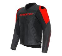 Veste de moto Cuir Homme Dainese RACING 5 Perforé Black/Black/Red-Fluo