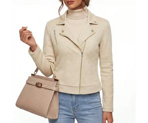 Veste de moto décontractée à fermeture éclair avec col châle en tissu texturé L,M,S,XL,XS,XXLTissu tricoté