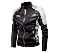 Veste de Moto Duohropke pour Homme - Veste de Pilote Bomber Imperméable et Coupe-Vent avec Protections - Scooter Biker Touring, M