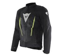 DAINESE - Herosphere Air Tex Jacket, Veste de Moto en Tissu, Ventilée et d'Eté, Homme, Noir/Blanc/Jaune-Fluo, 62