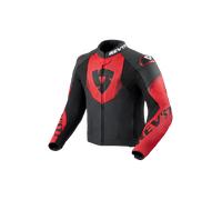 REV'IT! Veste moto en cuir perforée Argon 3 noir-rouge Taille 48 Homme