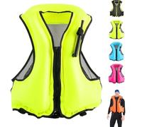 Veste de Natation Gonflable Légère Seulement 3 respirations nécessaires avec Conception Pliable pour Natation Kayak Plongée Snorkeling Sports Nautiques Utilisation(Green)