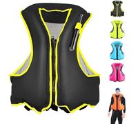 Veste de Natation Portable pour Adultes, Conception Gonflable avec Valve à 3 Souffles pour Planche à Pagaie Navigation Aventures Aquatiques(Yellow)