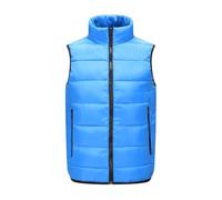 Veste De Neige Hommes Down Cotton Waistcoat Overalls Winter Vest Tooling Clip Thickened for Warmth Veste Homme Grande (Sky Blue, XL)