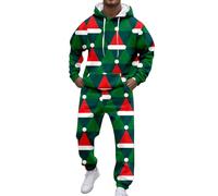 Veste De Noel Homme,Suits Masculin Élégant Imprimé Festif Design Unique pour Occasions Spéciales et Célébrations - Élégance Professionnelle pour Travail et Soirées (Dark Green, L)