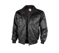 Veste de pilote, 60 % coton 40 % polyester, avec doublure matelassée fixe et manches fixes Large Noir
