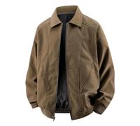 Veste de pilote à revers pour homme Motif déconstruction rétro américain, Café-Yh669, XXL