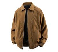Veste de pilote à revers pour homme Motif déconstruction rétro américain, Jaune-Yh669, M