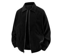 Veste de pilote à revers pour homme Motif déconstruction rétro américain, Noir-Yh669, M