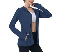 Veste de Plage Femme Anti UV Tee Shirt de Randonnée Protection UV T Shirt de Sport UPF 50+ Léger Respirant Fonctionnel Séchage Rapide Veste de Course Manches Longues Pullover de Surf Natation