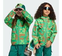 Veste de pluie adidas Minecraft Terrex 2 couches Climaproof Vivid Green / Brown Desert / Semi Lucid Lime 7-8A
