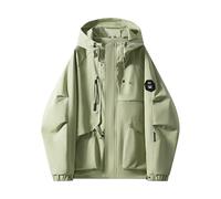 Veste De Pluie De Golf pour Homme Imperméable Respirante Veste D'extérieur avec Capuche Coupe-Vent Blouson Bomber Unie avec Poches Manches Longues Blouson De Sport Coupe-Vent