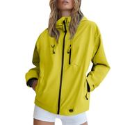Veste de Pluie Femme Imperméable & Coupe-Vent Léger - Blouson Softshell Compressible à Capuche Amovible, Multi-Poches - Anorak Randonnée, Voyage & Temps Changeant