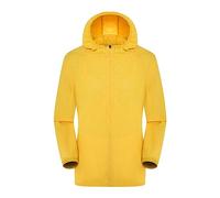 Veste De Pluie Femme Léger Résistant Au Soleil Veste De Pluie Portable Sport Polyvalent Vestes À Capuche Vent Grande Taille Manteau Pliable Voyage En Plein Air Trench, jaune, 3XL