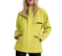 Veste De Pluie Femme Pliable Sport Hiver Coupe Vent Femme Vacances Patchwork Running Poncho Pluie Grande Taille Contraste Couleurs Trench Coat Voyage Populaire Noël 2#jaune M 2025