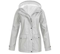 Veste De Pluie Femme Polaire Léger Voyage Veste De Pluie Polyvalente Imperméable Portable Vestes Softshell Jacket Voyage Veste En Plein Air Capuche Coupe-Vent Manteau En Plein Air, beige, 4XL