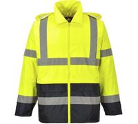 Veste de pluie haute visibilité Portwest bicolore H443 - Jaune / Noir M