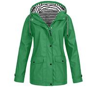 Veste de pluie imperméable à l'eau en polaire pour femme, veste et capuchon, plus pour femmes, manteau élégant court, vert, L