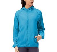 Veste de pluie imperméable pliable pour femme avec capuche, veste softshell longue bleue pour femme, veste coupe-vent respirante, veste de loisirs, veste de course, couleur unie, veste de soleil