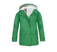 Veste de pluie imperméable pour garçons et filles - Veste coupe-vent doublée en polaire - Long manteau de pluie à capuche pour enfants - Parka pour l'automne et l'hiver - Manteau épais et chaud