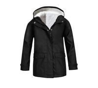 Veste de pluie imperméable pour garçons et filles - Veste coupe-vent doublée en polaire - Long manteau de pluie à capuche pour enfants - Parka pour l'automne et l'hiver - Manteau épais et chaud