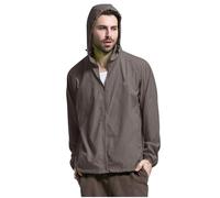 Veste de Pluie Légère Impermeable Femme Homme Avec Capuche Vêtements Respirante Extérieur Portable Imperméables SéChage Rapide Couleur Unie Veste Outdoor Randonnée Jacket (B0a1-Grey, XXL)