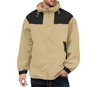 Veste de pluie légère pour homme - Coupe ample - Coupe-vent, kaki, L