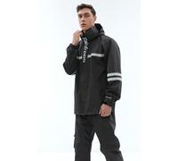 Veste de pluie Pantalon de pluie Set Hommes Imperméable Respirant 3M Réfléchissant Mode Combinaison de pluie Taille XXL, Gris foncé