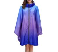 Veste de Pluie Poncho Imperméable Unisexe pour Adultes, Veste Femme Imperméable Coupe-Vent Respirant Capuche Poche Zippée Vêtement Extérieur Sportif Urbain Léger Compact