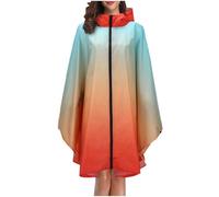 Veste de Pluie Poncho Imperméable Unisexe pour Adultes, Veste Femme Imperméable Coupe-Vent Respirant Capuche Poche Zippée Vêtement Extérieur Sportif Urbain Léger Compact