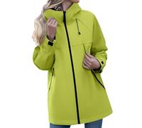 Veste de pluie pour femme 2025 - Imperméable - Fine - Capuche légère et respirante - Longue veste coupe-vent avec fermeture éclair - Poncho de pluie pour femme - Veste demi-saison - Veste de sport
