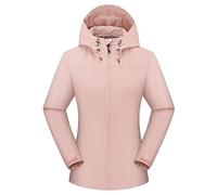 Veste de pluie pour femme doublée imperméable - Veste softshell pour femme - Noir - Courte - Unisexe - Veste de pluie fonctionnelle - Veste d'extérieur - Grandes tailles - Coupe-vent - Veste de