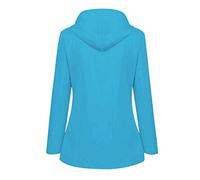 Veste de pluie pour femme - Doublée - Respirante - Avec capuche - Imperméable - Fermeture éclair - Coupe-vent - Veste de vélo - Parka softshell - Veste trench - Veste de mi-saison, bleu ciel, XXL