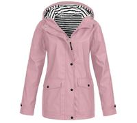 Veste de pluie pour femme - Grandes tailles - Imperméable et respirante - Veste d'extérieur longue - Veste softshell - Couleur unie - Trench long - Coupe-vent - Veste fonctionnelle - Coupe-vent