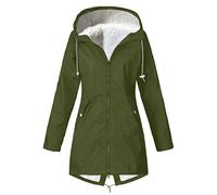 Veste de pluie pour femme - Imperméable - Coupe-vent - Avec capuche - Chaud - Respirant - Veste fonctionnelle - Grandes tailles - Longue - Veste légère à capuche - Trench - Parka de pluie, vert, 4XL