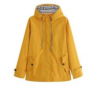 Veste de pluie pour femme imperméable et coupe-vent - Veste fonctionnelle - Grandes tailles - Noir - Veste softshell jaune - Veste d'extérieur demi-saison - Veste légère avec capuche pour le