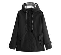 Veste de pluie pour femme imperméable et coupe-vent - Veste fonctionnelle - Grandes tailles - Noir - Veste softshell jaune - Veste d'extérieur demi-saison - Veste légère avec capuche pour le