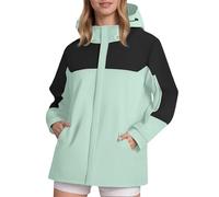 Veste de pluie pour femme - Imperméable et respirante - Avec capuche - Trench - Sport - Coupe-vent - Veste légère - Veste d'extérieur - Veste softshell pour femme - Veste de randonnée, Vert menthe
